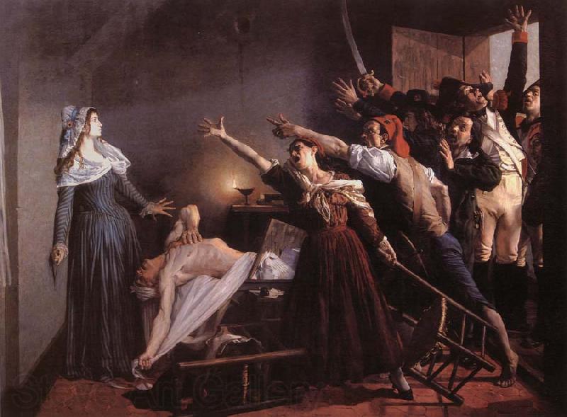 Weerts Jean Joseph l'Assassinat de Marat Norge oil painting art